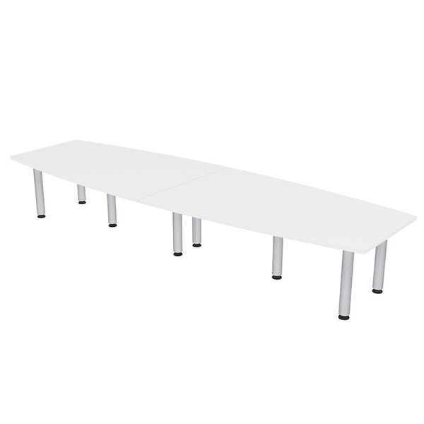 45 in W, 120 in L, 29 in H, Engineered Wood Top, White